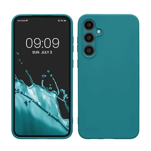 kwmobile Handyhülle für Samsung Galaxy S23 FE Hülle - TPU Case - Kabelloses Laden - Schutzhülle Cover in Petrol matt