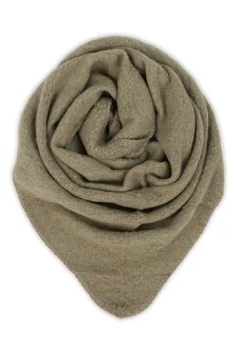 malito - Damen Modeschal - weicher Dreiecksschal Unifarben & Leo Print - langer flauschiger XXL Winterschal S601 - (Oliv)