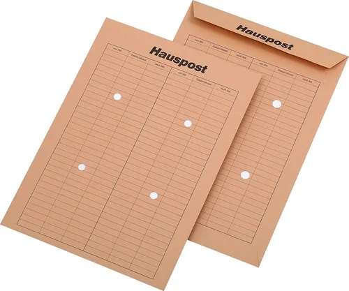 Mailmedia Hausposttaschen C4 - 250 Stück, braun, ungummiert, mit 4 Sichtlöchern für mehrfachen Einsatz