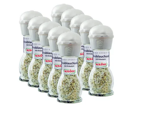 KOTANYI Knoblauch Meersalz Kräuter in Gewürzmühle 50g - Vielseitige Gewürzmischung in praktischer Gewürzmühle, ideal für die Verfeinerung von Speisen. Perfekt für aromatische Gerichte und einfach in der Handhabung.