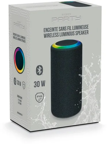 Bigben PARTY Mainstream 2 BT-Speaker 30W - Leistungsstarker 30W Bluetooth-Lautsprecher mit 360° Sound, LED-Lichteffekten und IPX6 Wasserschutz – perfekt für jede Party!