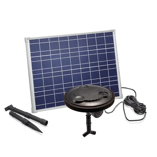 Esotec Solar Teichbelüfter Set schwimmend Power Float 35/400 - Effizienter Solar-Teichbelüfter mit 400l/h Luftleistung, perfekt für Teichpflege. Schnell einsatzbereit, schwimmfähig und wasserdicht – ideal für saubere Teiche.