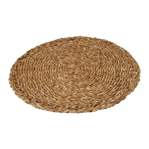 Tischset geflochten 37cm - Seegras Platzset rund - Vielseitige Platzdeckchen & Tischuntersetzer für Esstisch, Küche und Gastronomie - Natur
