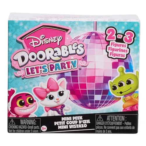 Just Play Disney Doorables Let’s Party Mini Peek-Sammelfiguren, 3,8 cm Figuren, Überraschungsbox, Kinderspielzeug ab 5 Jahren