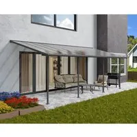 Palram - Canopia Terrassenüberdachung Sierra 739 cm x 295 cm Grau - Terrassenüberdachung aus langlebigem Polycarbonat, bietet 100% UV-Schutz und lässt natürliches Licht durch. Ideal für Familienfeiern und Grillabende, wartungsfrei und einfach zu montieren.