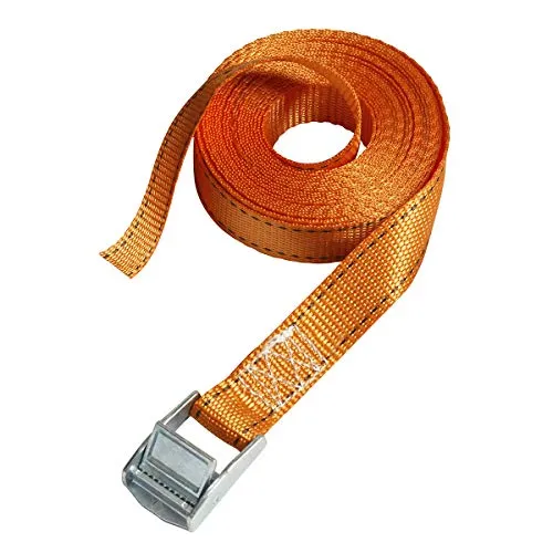 Master Lock 3212EURDAT FastLink Spanngurt mit Zamak legierten Bügel, Orange, 5 m x 25 mm Gurt