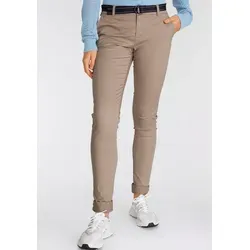AJC Chinohose (2-tlg) in Beige mit Kontrastgürtel, Größe 42