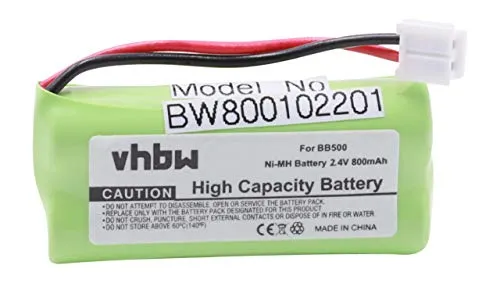 vhbw 1x Akku kompatibel mit AEG Dolphy schnurlos Festnetz Telefon (800 mAh, 2,4 V, NiMH)