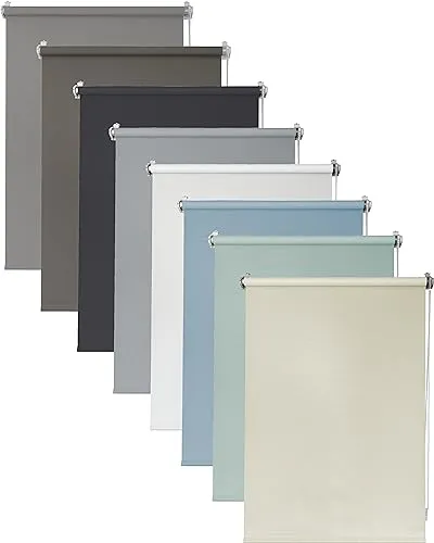 Deco4Me Seitenzugrollo (60 x 160 cm, Creme) - Blickdicht & lichtdurchlässig - werkzeugfreie Montage ohne Bohren - Jalousien & Rollos für Fenster - Tageslichtrollo, Klemmrollo (Stoffbreite 56 cm)