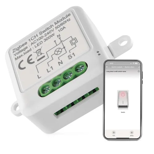 EMOS GoSmart Lichtschalter-Modul / Zigbee mit App, Unterputz Relais-Schalter zur Fernsteuerung, Sprachsteuerung, für Einzelschalter, H5101