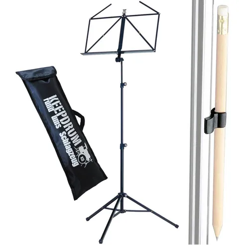 König & Meyer Notenpult K&M 10065 Notenständer schwarz mit Bleistifthalter und Tasche, (mit 16092 Bleistifthalter, mit Tasche), Kreativ-Bundle