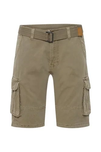 Indicode Costa Cargo Shorts in Greige, Größe S - Moderne Cargo-Shorts mit Camouflage-Optik, praktischen Taschen und abnehmbarem Gürtel. Ideal für den Sommer, vielseitig kombinierbar und mit nachhaltiger Baumwolle gefertigt.