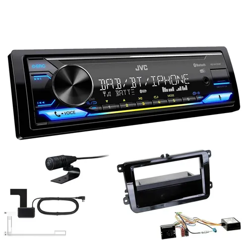 JVC DAB+ Bluetooth Autoradio für Volkswagen VW Caddy III piano black Canbus