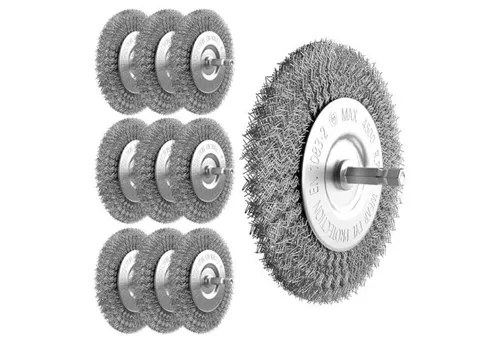 10er Set Fugenbürste für Grizzly Tools EFB 401 - Drahtbürsten-Set für elektrische Fugenbürsten, ideal zum Entfernen von Flechten und Moosen in Fugen bis 1 cm Breite, inklusive 10 Ersatzbürsten.