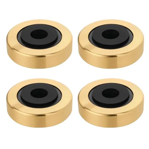 OTOTEC 4 Stück Aluminium Gerätefüße 45x15mm Gold Absorber Isolierdämpfungsfüße Audiogerätefüße Lautsprecherisolation Standfuß für Leichte/mittlere Baugruppen