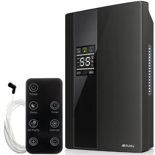 Luftentfeuchter & Luftreiniger mit UV – Ruhhy 26626, 90 W - Luftentfeuchter für komplette Zimmer mit 650 ml/Tag und 25–30 dB, ideal für ein gesundes Raumklima. Mit Digitalanzeige und Timerfunktion für einfache Handhabung.