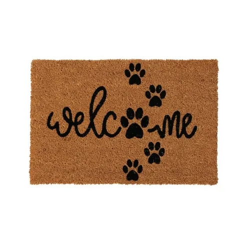 BOLTZE Fußmatte Fußmatte WELCOME PAW natur schwarz Schrift mit Pfotenabdruck Kokos PVC
