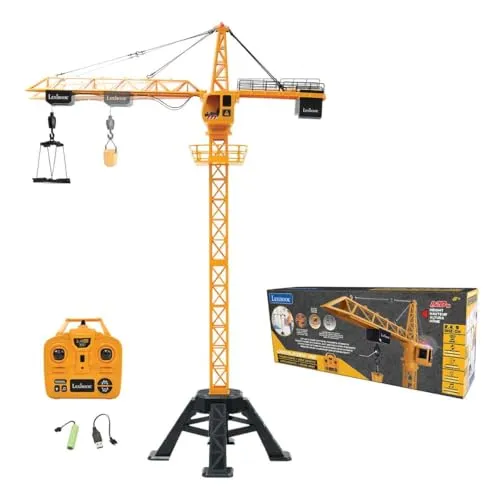 Lexibook, Crosslander RC-Kran, RCP35LXB | 1,28 m Turm, Hebt bis zu 500 g, Sound- und Lichteffekte