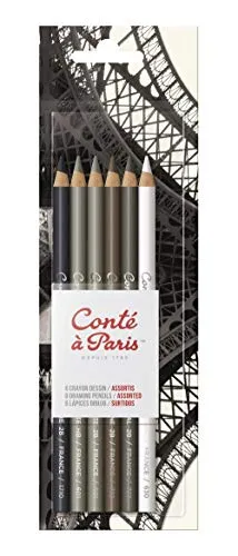 Conté a Paris 50105 Zeichenstifte in Künstlerqualität für kontrastreiches und flächiges Zeichnen, Schreiben und Skizzieren