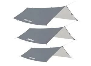 KingCamp Camping Tarp Bowman Sonnensegel XL - 3 x 5 m - Sonnenschutz mit UV 50+ und wasserfestem 150D Oxford-Gewebe, ideal für Camping und Outdoor-Aktivitäten. Inklusive Heringe und Abspannleinen für einfache Montage.