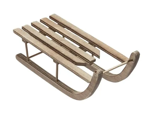 Schlitten Deko-Schlitten braun Holz 18,5 cm Weihnachten
