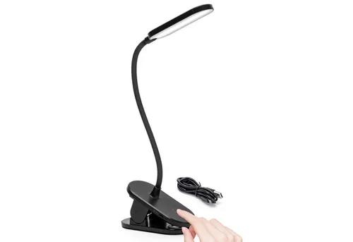 Aigostar LED Klemmtischleuchte LED Klemmlampe Wiederaufladbare USB-Leselampe