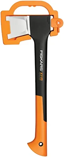 Fiskars Spaltaxt X11-S, 44 cm - Äxte zum Spalten kleiner Scheite, mit scharfer Klinge aus doppelt gehärtetem Stahl für effizientes Spalten und rutschfestem Griff für hohen Komfort. Inklusive Klingen- und Transportschutz.