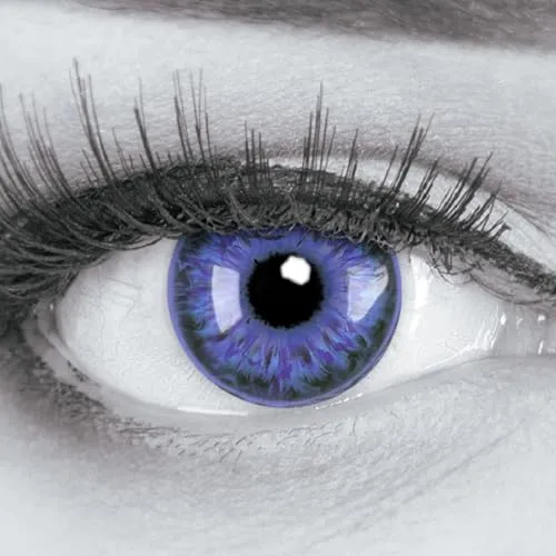 MeralenS Farbige Kontaktlinsen 1 Paar Violett Lila Witch Violet 1 Paar. Topqualität zu Halloween, Fasching, Fastnacht, Karneval Halloween gratis Kontaktlinsenbehälter ohne Stärke