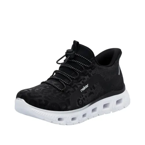 RIEKER Sport Slip-On Sneaker in Leo-Optik in schwarz von Rieker
