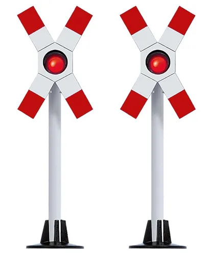 Busch H0 5924 Warnkreuze DR ohne Schaltung / 2 Stück