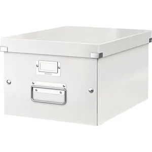 Leitz Aufbewahrungsbox 6044-00-01 ClickundStore, 21L, mit Deckel, Pappe, weiß, A4, 28 x 37 x 20cm