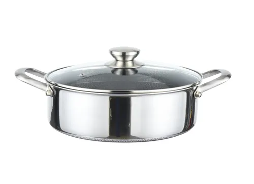 Kochtopf Ø28cm Massiv Edelstahl mit Glasdeckel von Cheffinger