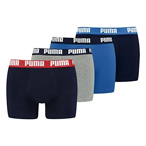 PUMA Herren Boxershorts Everyday Boxer 4er Pack - Blue Combo, Größe M - Bequeme PUMA Herren Boxershorts im praktischen 4er Pack. Ideal für den täglichen Komfort, mit hochwertigem Material für ein angenehmes Tragegefühl. Perfekt für jeden Tag! Die Wäschegröße ist M.