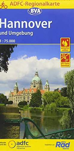 ADFC-Regionalkarte Hannover und Umgebung, 1:75.000, reiß- und wetterfest, GPS-Tracks Download (ADFC-Regionalkarte 1:75000)