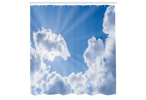 Abakuhaus Duschvorhang Moderner Digitaldruck mit 12 Haken auf Stoff Wasser Resistent Breite 175 cm, Höhe 180 cm, Natur Wolken Landschaft