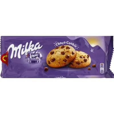 Milka Kekse Choco Cookie, 168 g - Schokoladige Genussmomente - Schokokekse mit 35% Alpenmilchschokoladenstückchen, perfekt für den kleinen Hunger oder zum Teilen. Ideal für Naschkatzen!