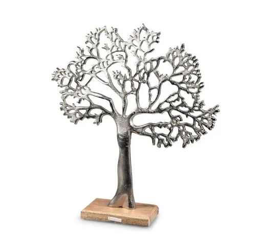 formano Skulptur Lebensbaum - Elegante Dekoration für Ihr Zuhause - Skulptur in natur silber aus Aluminium, Höhe 43cm, ideal für stilvolle Wohnräume und als einzigartiges Geschenk.