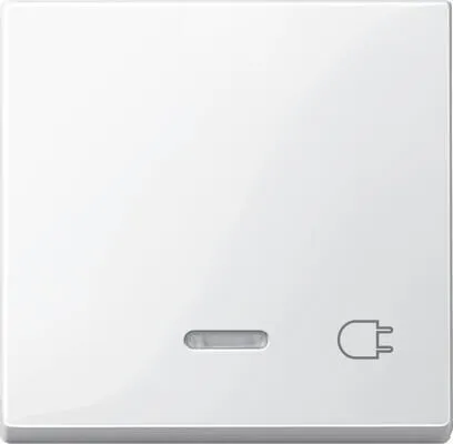 Merten 435219 Wippe mit Kontrollfenster und Aufdruck Steckdose, Polarweiß glänzend