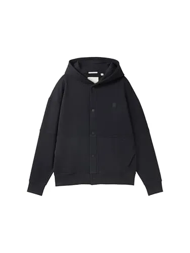 TOM TAILOR Jungen Oversized Sweatjacke, Schwarz, Gr. 152 - Funktionsjacken für Jungen, lässiger Oversized-Schnitt für optimalen Komfort und Style in jeder Situation.