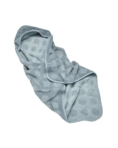 Leander Hoodie Blau - Flauschiges Babyhandtuch mit Kapuze - Babybadetücher & Kapuzenhandtücher aus 100% Bio-Baumwolle, wärmt und trocknet sanft, ideal für Babyschwimmen und schützt vor Zugluft.