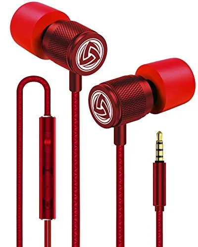 LUDOS Ultra Kopfhörer In Ear Ohrhörer mit Kabel und Mikrofon, Kristallklarer Klang, Ausgewogene Höhen und Tiefen, Neuer Memory Foam, Langlebiges Kabel, Bässe, Lautstärkeregelung, Earphones für Handy