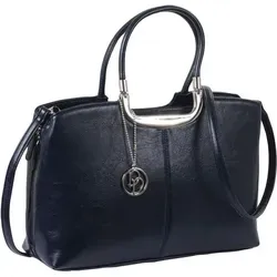GlücksNugget Handtasche dunkelblau - Daniele Donati - Elegante Damentasche mit fester Form, 3 Hauptfächern und praktischem abnehmbaren Schultergurt. Ideal für stilbewusste Frauen!