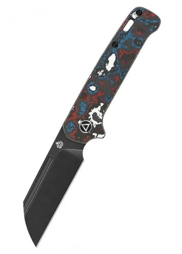 Taschenmesser QSP Penguin Slip Joint - Fat Carbon, blau/rot - Praktisches Klappmesser für Outdoor-Aktivitäten. Mit hochwertiger CPM 20CV Klinge und Slip-Joint Mechanismus ist es ideal für jeden Einsatz.