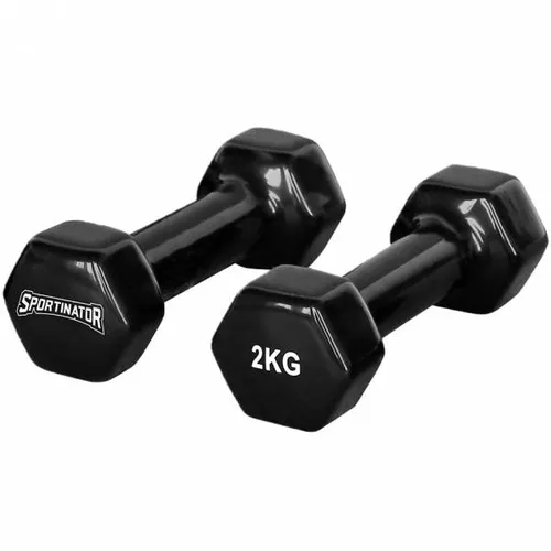 SPORTINATOR Hantelset 2 x 2 kg - Hantelset mit rutschhemmender PVC-Beschichtung, ideal für Aerobic und Muskelaufbau, 6-Kant-Form für sicheren Halt und einfache Handhabung.
