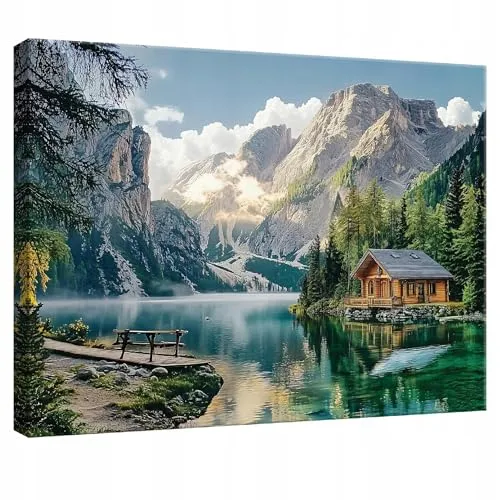 WallArena - Leinwand Bilder - Berge Gebirge - 120x80 cm Leinwandbilder - Bild auf leinwand - Wandbild XXL groß Wandbilder für Wohnzimmer Schlafzimmer Wohnzimmerbilder Modern kunstdruck - Landschaft