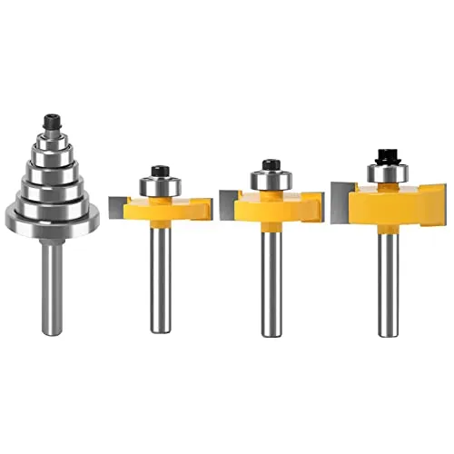 WSOOX 4-tlg Nutfräser Set mit 1/4 Zoll Schaft