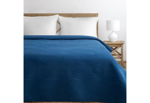 Eurofirany Tagesdecke VELVET, Steppdecke Samtdecke Karomuster Weicher Überwurf Velours