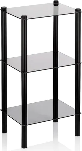 Kela Regal Lars schwarz modern mit Glas in schwarz von Kela