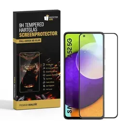1x 9H Hartglas für Samsung Galaxy A52 FULL COVER Schutzfolie Schutzglas SW Displayglas Tempered Glasfolie Panzerglas Sicherheitsglas Echtglas Displayschutz Panzerfolie