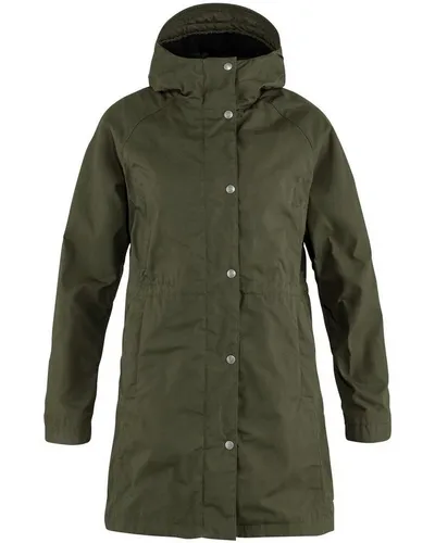 Fjällräven Karla Hydratic Jacket Women Deep Forest (S) - Wasserdichte Jacke für Frauen, ideal für wechselhaftes Herbstwetter. Hält trocken und warm dank G-1000 Silent Eco und kuscheligem Fleece-Futter.